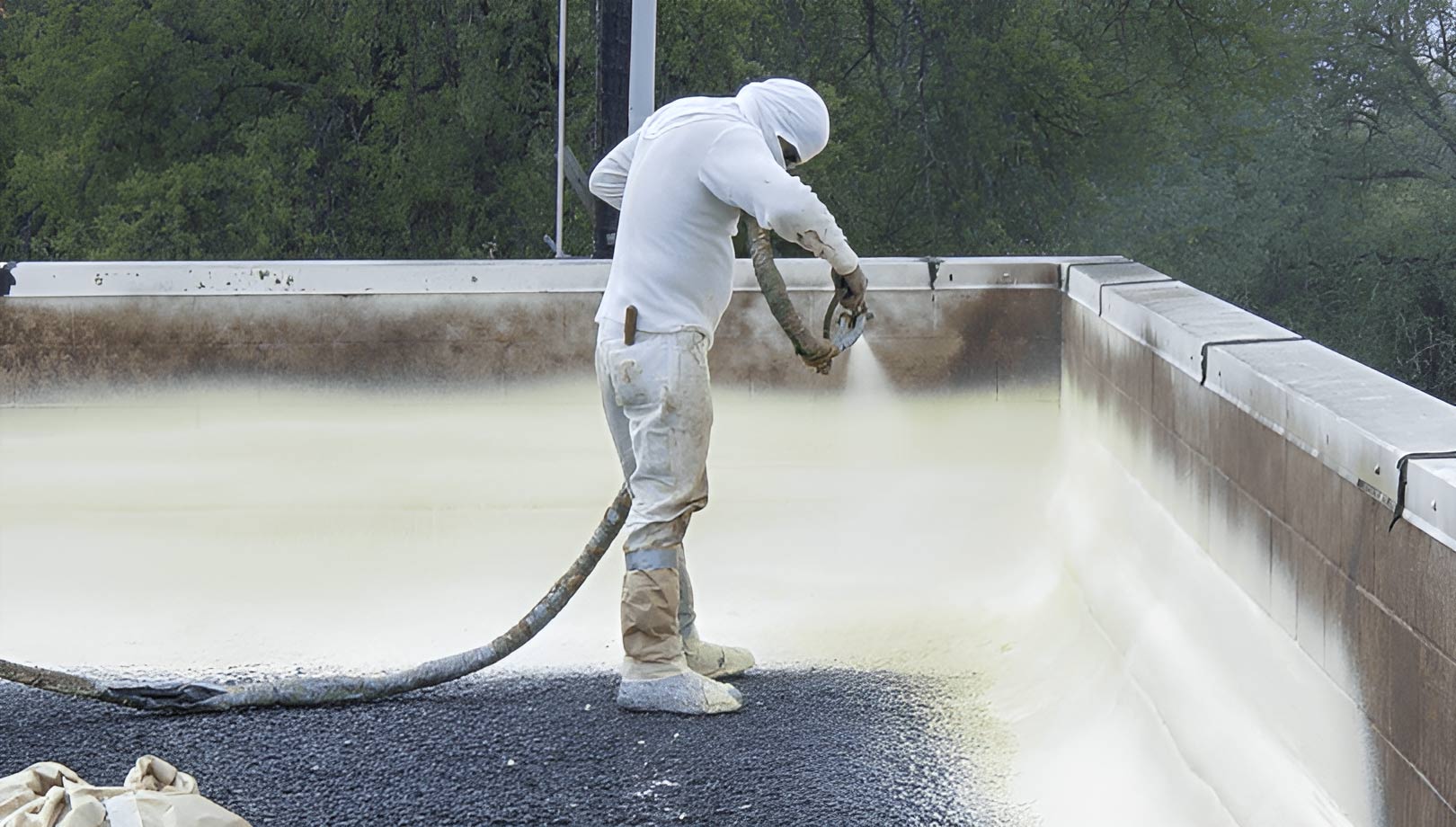 Spray polyurethane foam roofing