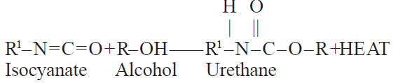 واکنش اولیه بین یک گروه الکل و ایزوسیانات